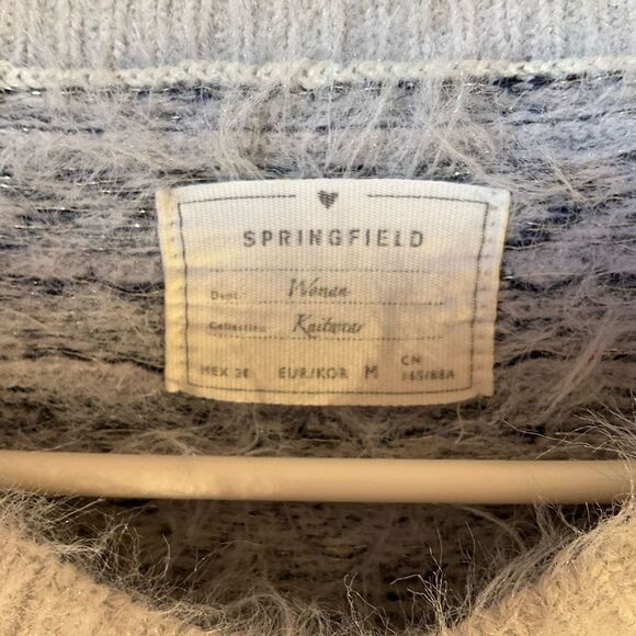 Springfield Knitwear Icy Blue Fuzzy Soft Sparkly Sweater Med - Picture 16 of 16